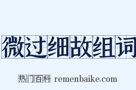 微过细故组词是什么意思的图片